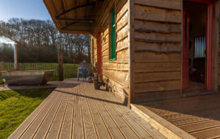 McLaughlins Cabin decking and hot tub